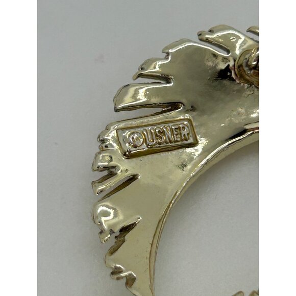 Vintage Lisner Brooch Pin Gold-Tone Curved Feather Elegant 3 Dimensional Design - Picture 13 of 14